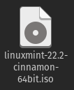 ダウンロードしたMint22.2の.isoファイル