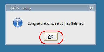 Congratulations,setup has finished.