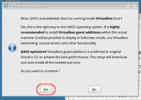 Virtualbox - Install wizard