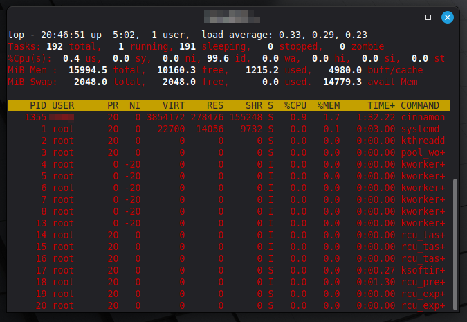 zオプションで、表示をカラフルにしたところ